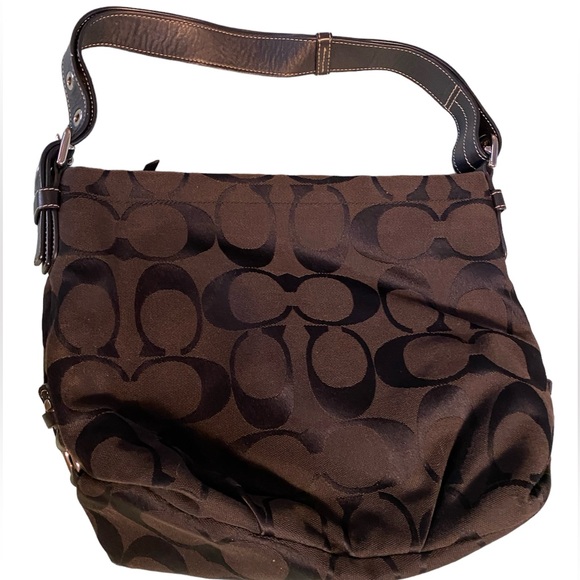 COACH Black on Black Signature Duffle with Silver Tone Hardware